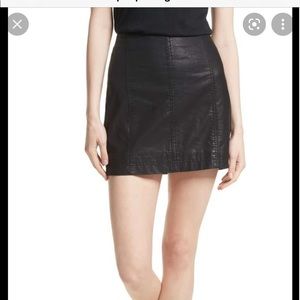Free people Black Vegan mini skirt NWT